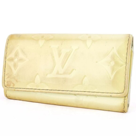 Louis Vuitton key case Vernis beige patent leather Authentic used L3015 - Picture 1 of 9
